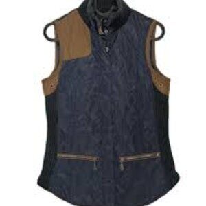 Zara Dark Olive Green and Brown Quilted Women's Vest Size XL